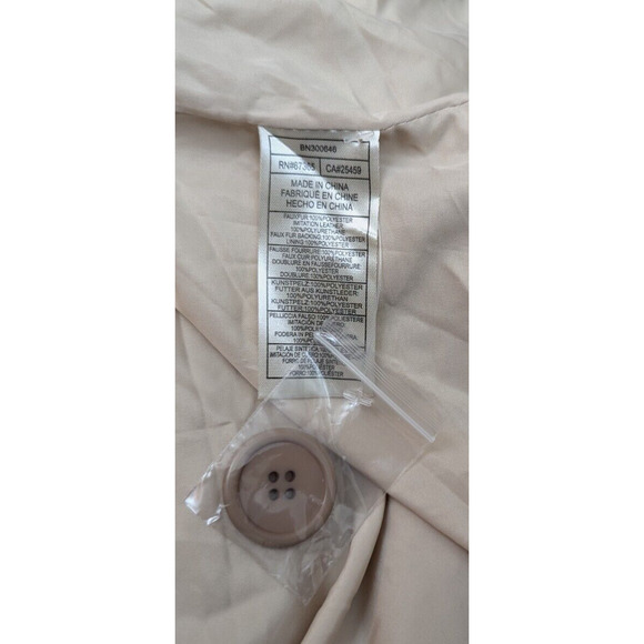 Steve Madden sz M Willow Coat faux fur pleather lined buttons multi color HU - Picture 4 of 5